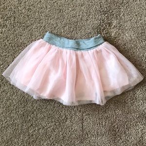 grey and pink cotton and tulle skirt
